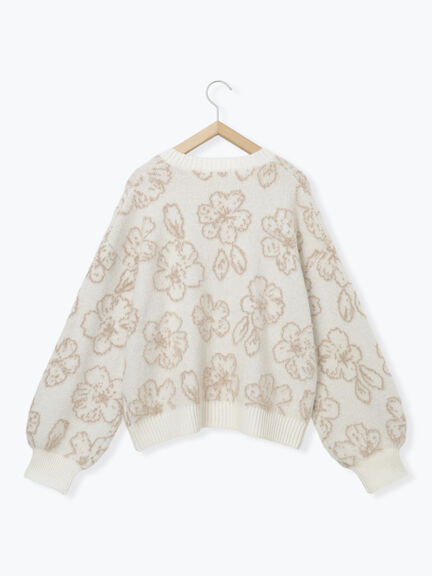 花柄シャギーニットプルオーバー（オフホワイト/グレー/ブラック）｜Samansa Mos2 blue（サマンサモスモス ブルー）通販