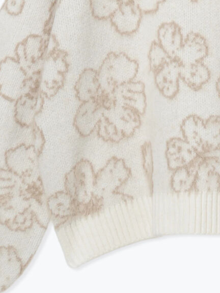 花柄シャギーニットプルオーバー（オフホワイト/グレー/ブラック）｜Samansa Mos2 blue（サマンサモスモス ブルー）通販