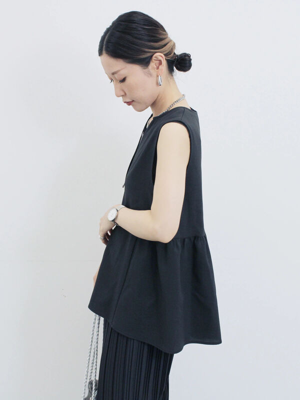 セール】 ジップベスト（ブラック/ブラウン/カーキ/トップス/シャツ