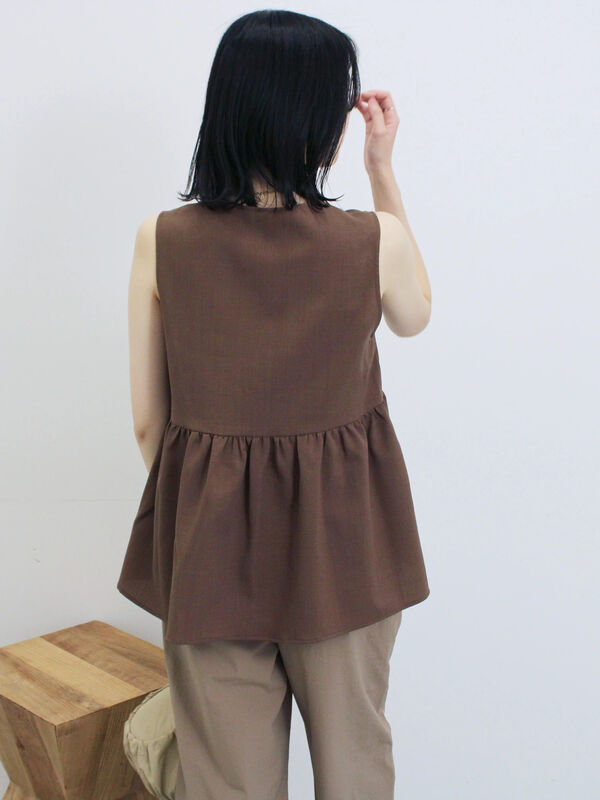 セール】 ジップベスト（ブラック/ブラウン/カーキ/トップス/シャツ