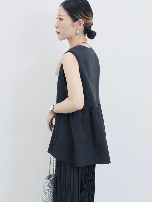 セール】 ジップベスト（ブラック/ブラウン/カーキ/トップス/シャツ