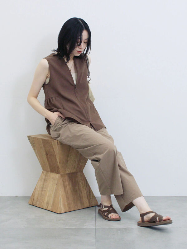 セール】 ジップベスト（ブラック/ブラウン/カーキ/トップス/シャツ