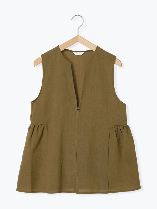 セール】 ジップベスト（ブラック/ブラウン/カーキ/トップス/シャツ