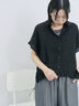 裾ドロスト楊柳シャツ（ブラック/オレンジ/キナリ）｜Samansa Mos2 blue（サマンサモスモス ブルー）通販