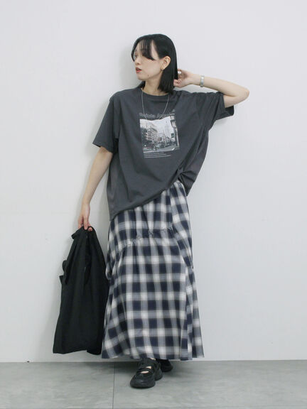 布帛切替ドルマンTシャツ（オフホワイト/チャコールグレー/サックスブルー）｜Samansa Mos2 blue（サマンサモスモス ブルー）通販