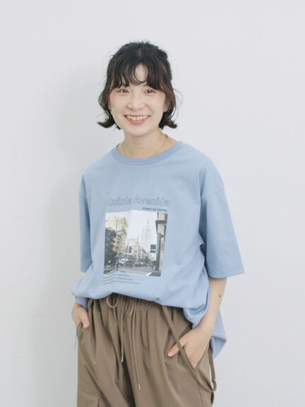 布帛切替ドルマンTシャツ（オフホワイト/チャコールグレー/サックスブルー）｜Samansa Mos2 blue（サマンサモスモス ブルー）通販