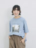 布帛切替ドルマンTシャツ（オフホワイト/チャコールグレー/サックスブルー）｜Samansa Mos2 blue（サマンサモスモス ブルー）通販