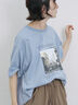 布帛切替ドルマンTシャツ（オフホワイト/チャコールグレー/サックスブルー）｜Samansa Mos2 blue（サマンサモスモス ブルー）通販