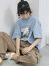 布帛切替ドルマンTシャツ（オフホワイト/チャコールグレー/サックスブルー）｜Samansa Mos2 blue（サマンサモスモス ブルー）通販