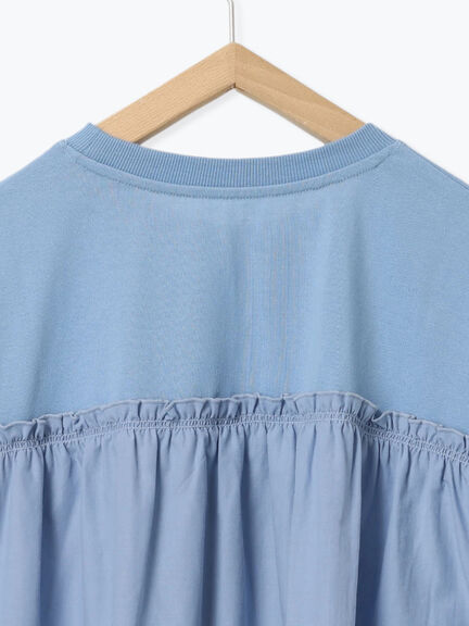 布帛切替ドルマンTシャツ（オフホワイト/チャコールグレー/サックスブルー）｜Samansa Mos2 blue（サマンサモスモス ブルー）通販