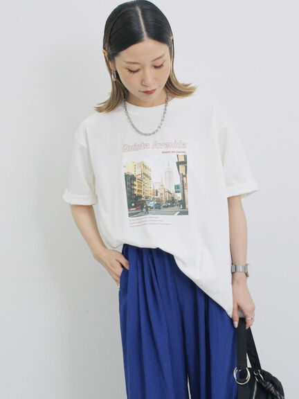 布帛切替ドルマンTシャツ（オフホワイト/チャコールグレー/サックスブルー）｜Samansa Mos2 blue（サマンサモスモス ブルー）通販