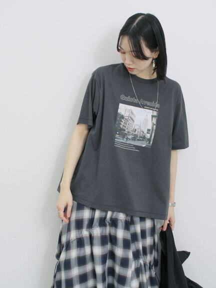 布帛切替ドルマンTシャツ（オフホワイト/チャコールグレー/サックスブルー）｜Samansa Mos2 blue（サマンサモスモス ブルー）通販