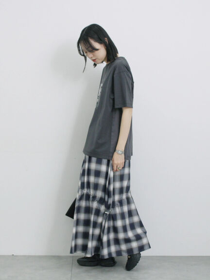 布帛切替ドルマンTシャツ（オフホワイト/チャコールグレー/サックスブルー）｜Samansa Mos2 blue（サマンサモスモス ブルー）通販