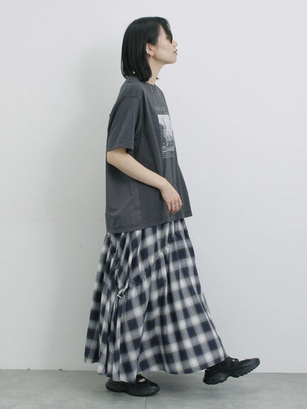 布帛切替ドルマンTシャツ（オフホワイト/チャコールグレー/サックスブルー）｜Samansa Mos2 blue（サマンサモスモス ブルー）通販