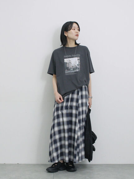 布帛切替ドルマンTシャツ（オフホワイト/チャコールグレー/サックスブルー）｜Samansa Mos2 blue（サマンサモスモス ブルー）通販