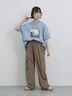 布帛切替ドルマンTシャツ（オフホワイト/チャコールグレー/サックスブルー）｜Samansa Mos2 blue（サマンサモスモス ブルー）通販