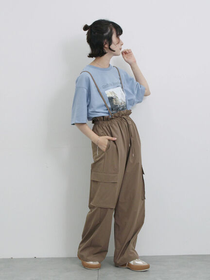 布帛切替ドルマンTシャツ（オフホワイト/チャコールグレー/サックスブルー）｜Samansa Mos2 blue（サマンサモスモス ブルー）通販