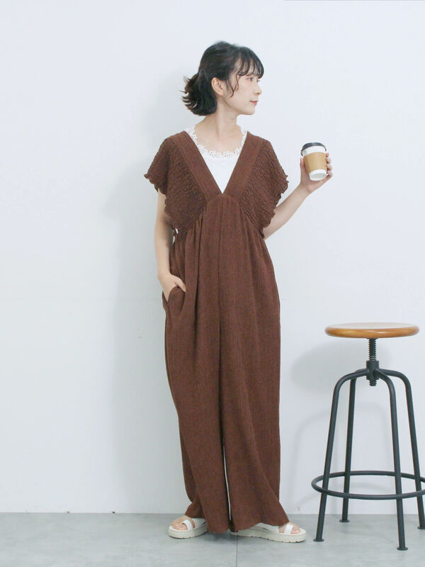 クシュワイドロンパース niko and（ニコアンド）の「DRYクシュワイドロンパ－ス（サロペット