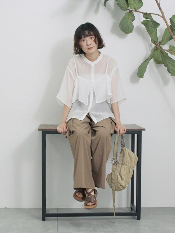 セール】 ビスチェドッキングブラウス（オフホワイト/ブラック