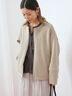 ダンボールクルーネックジャケット(チャコールグレー/ライトベージュ/ブラウン)|Samansa Mos2 blue(サマンサモスモス ブルー)通販