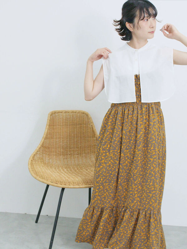 花柄シャーリングワンピース（グレー）｜Samansa Mos2 blue（サマンサモスモス ブルー）通販
