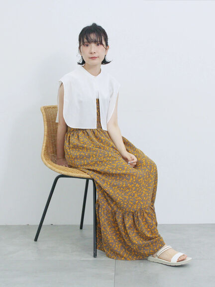 花柄シャーリングワンピース（オフホワイト/グレー/ブラック）｜Samansa Mos2 blue（サマンサモスモス ブルー）通販