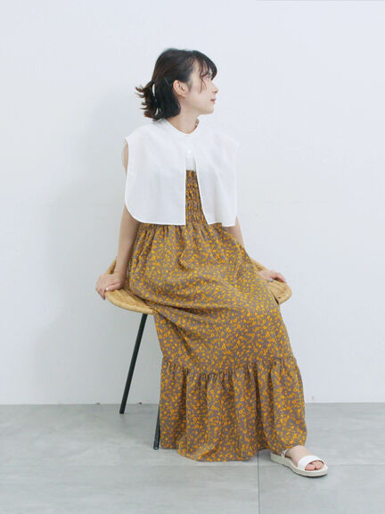 花柄シャーリングワンピース（オフホワイト/グレー/ブラック）｜Samansa Mos2 blue（サマンサモスモス ブルー）通販