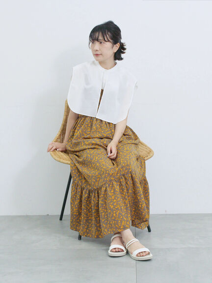 花柄シャーリングワンピース（オフホワイト/グレー/ブラック）｜Samansa Mos2 blue（サマンサモスモス ブルー）通販