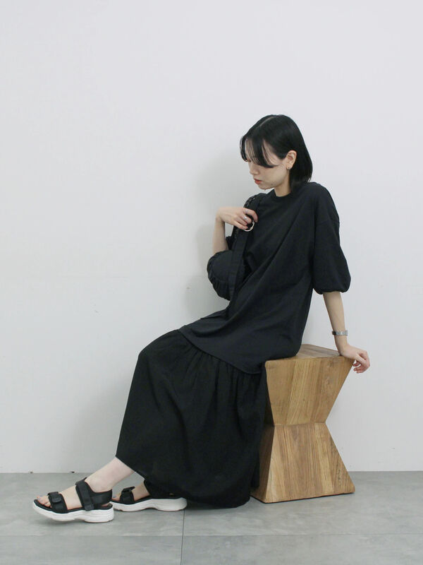 花柄ドッキングカットワンピース（ブラック）｜Samansa Mos2 blue（サマンサモスモス ブルー）通販