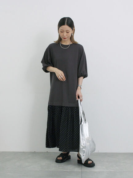 花柄ドッキングカットワンピース（チャコールグレー/ブラック/ネイビー）｜Samansa Mos2 blue（サマンサモスモス ブルー）通販