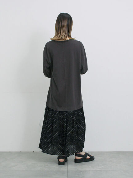 花柄ドッキングカットワンピース（チャコールグレー/ブラック/ネイビー）｜Samansa Mos2 blue（サマンサモスモス ブルー）通販