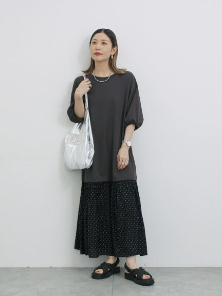 花柄ドッキングカットワンピース（チャコールグレー/ブラック/ネイビー）｜Samansa Mos2 blue（サマンサモスモス ブルー）通販