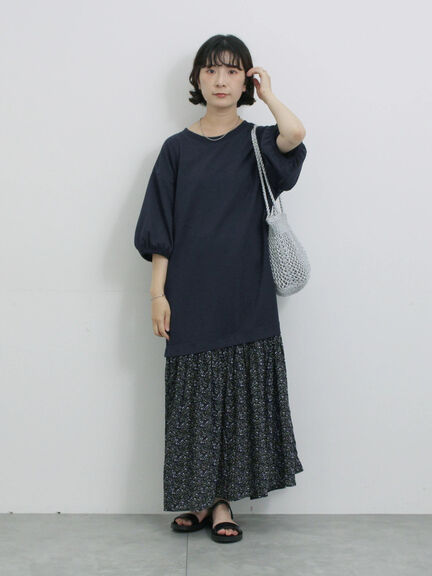 花柄ドッキングカットワンピース（チャコールグレー/ブラック/ネイビー）｜Samansa Mos2 blue（サマンサモスモス ブルー）通販
