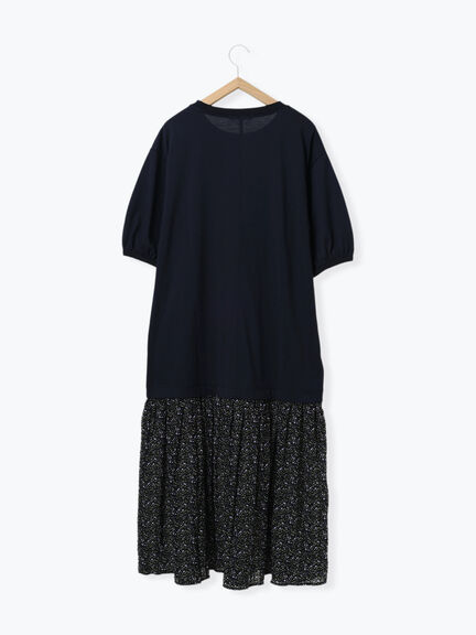 花柄ドッキングカットワンピース（チャコールグレー/ブラック/ネイビー）｜Samansa Mos2 blue（サマンサモスモス ブルー）通販