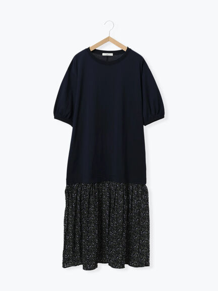 花柄ドッキングカットワンピース（チャコールグレー/ブラック/ネイビー）｜Samansa Mos2 blue（サマンサモスモス ブルー）通販