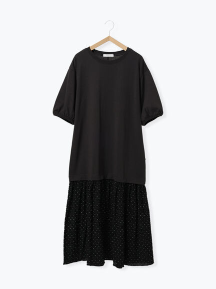 花柄ドッキングカットワンピース（チャコールグレー/ブラック/ネイビー）｜Samansa Mos2 blue（サマンサモスモス ブルー）通販