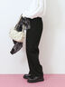 【イージーケア】サイドタブストレートパンツ(ブラック/ベージュ/ブラウン)|Samansa Mos2 blue(サマンサモスモス ブルー)通販