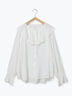 ラッフルカラーブラウス(オフホワイト/ベージュ/サックスブルー)|Samansa Mos2 blue(サマンサモスモス ブルー)通販