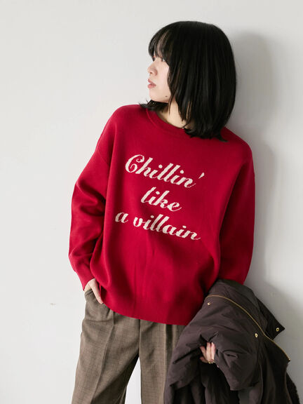 【Hug knit】ロゴプルオーバー（レッド/グリーン/ネイビー/キナリ/ＴＯＰグレー）｜Samansa Mos2 blue（サマンサモスモス ブルー）通販