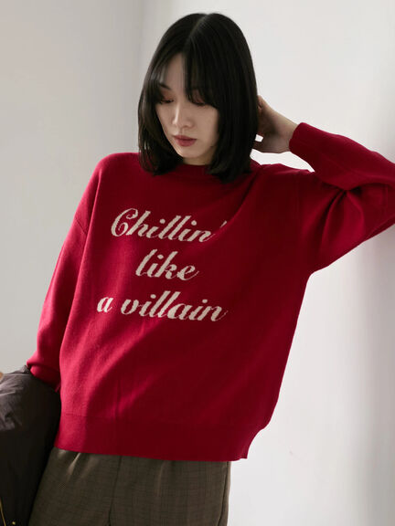 【Hug knit】ロゴプルオーバー（レッド/グリーン/ネイビー/キナリ/ＴＯＰグレー）｜Samansa Mos2 blue（サマンサモスモス ブルー）通販