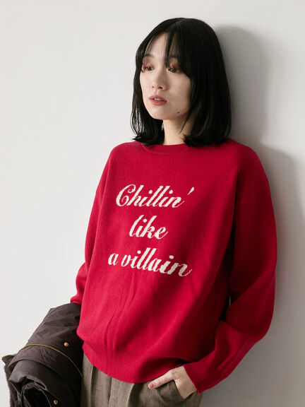 【Hug knit】ロゴプルオーバー（レッド/グリーン/ネイビー/キナリ/ＴＯＰグレー）｜Samansa Mos2 blue（サマンサモスモス ブルー）通販