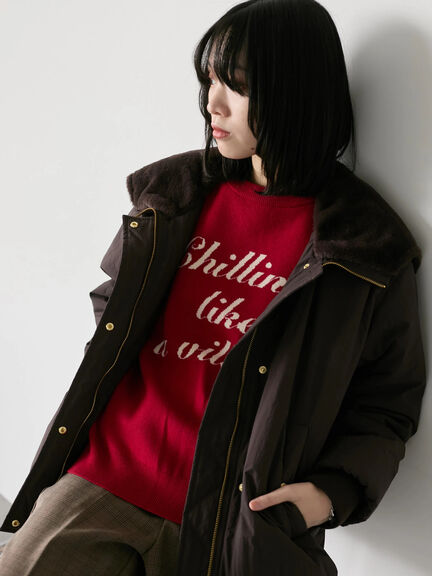 【Hug knit】ロゴプルオーバー（レッド/グリーン/ネイビー/キナリ/ＴＯＰグレー）｜Samansa Mos2 blue（サマンサモスモス ブルー）通販