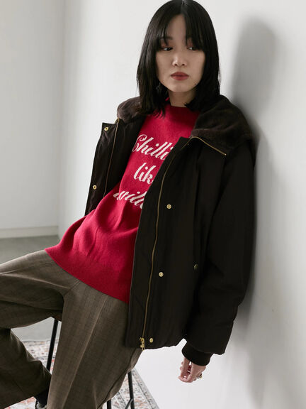 【Hug knit】ロゴプルオーバー（レッド/グリーン/ネイビー/キナリ/ＴＯＰグレー）｜Samansa Mos2 blue（サマンサモスモス ブルー）通販