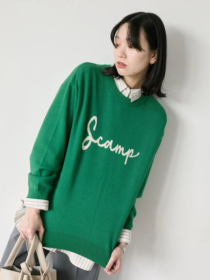 【Hug knit】ロゴプルオーバー（レッド/グリーン/ネイビー/キナリ/ＴＯＰグレー）｜Samansa Mos2 blue（サマンサモスモス ブルー）通販