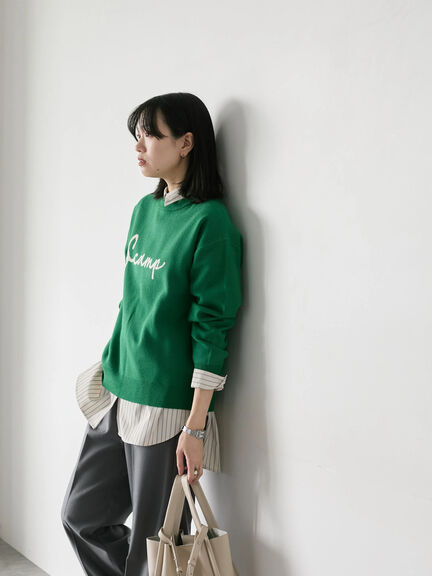 【Hug knit】ロゴプルオーバー（レッド/グリーン/ネイビー/キナリ/ＴＯＰグレー）｜Samansa Mos2 blue（サマンサモスモス ブルー）通販