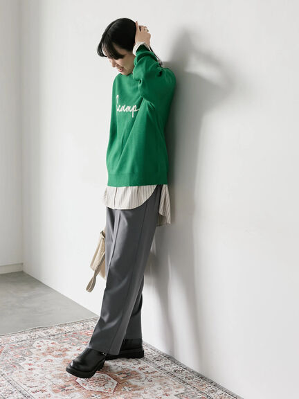 【Hug knit】ロゴプルオーバー（レッド/グリーン/ネイビー/キナリ/ＴＯＰグレー）｜Samansa Mos2 blue（サマンサモスモス ブルー）通販