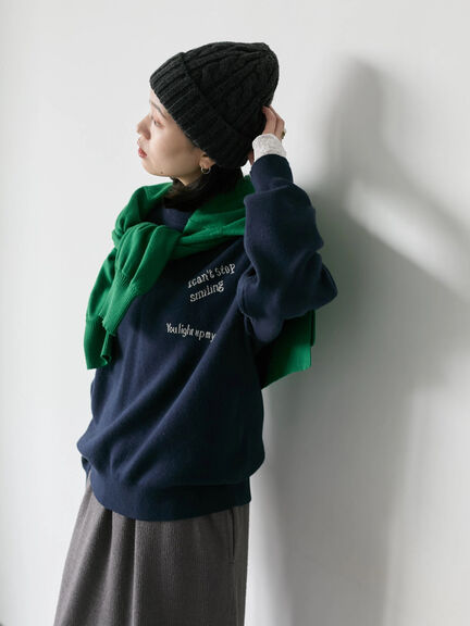 【Hug knit】ロゴプルオーバー（レッド/グリーン/ネイビー/キナリ/ＴＯＰグレー）｜Samansa Mos2 blue（サマンサモスモス ブルー）通販