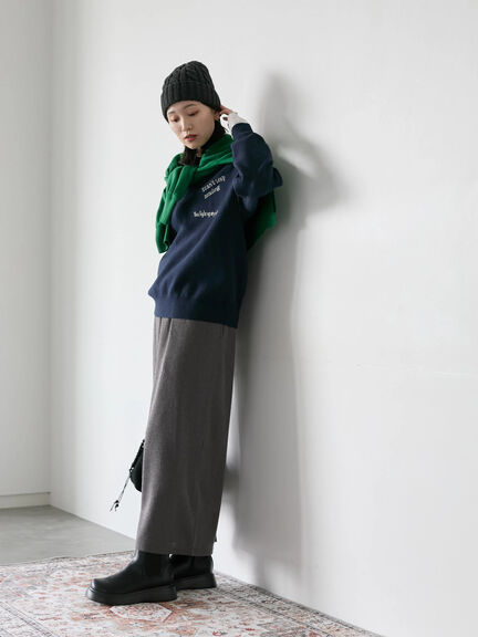 【Hug knit】ロゴプルオーバー（レッド/グリーン/ネイビー/キナリ/ＴＯＰグレー）｜Samansa Mos2 blue（サマンサモスモス ブルー）通販