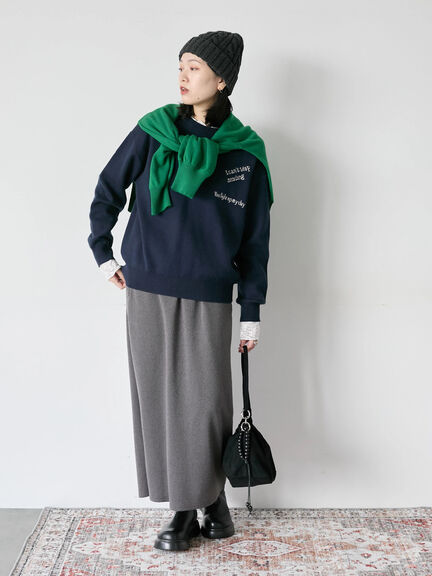 【Hug knit】ロゴプルオーバー（レッド/グリーン/ネイビー/キナリ/ＴＯＰグレー）｜Samansa Mos2 blue（サマンサモスモス ブルー）通販