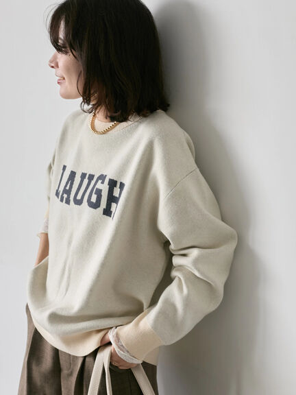 【Hug knit】ロゴプルオーバー（レッド/グリーン/ネイビー/キナリ/ＴＯＰグレー）｜Samansa Mos2 blue（サマンサモスモス ブルー）通販